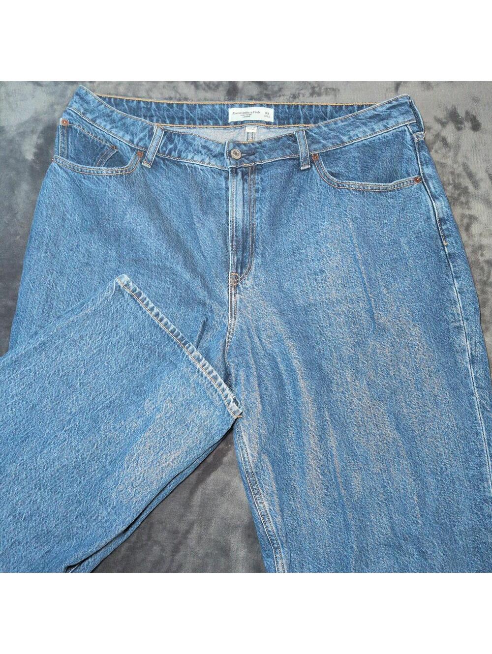 Abercrombie & Fitch Jeans Womens 33x30 Blue Loose High Rise Curve Love Denim